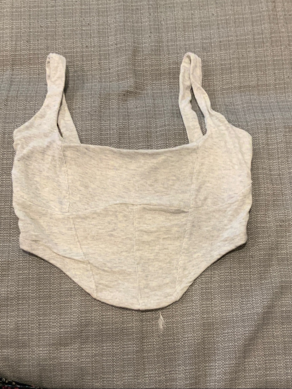 Charlotte Russe Cream Square Neck Crop Tank